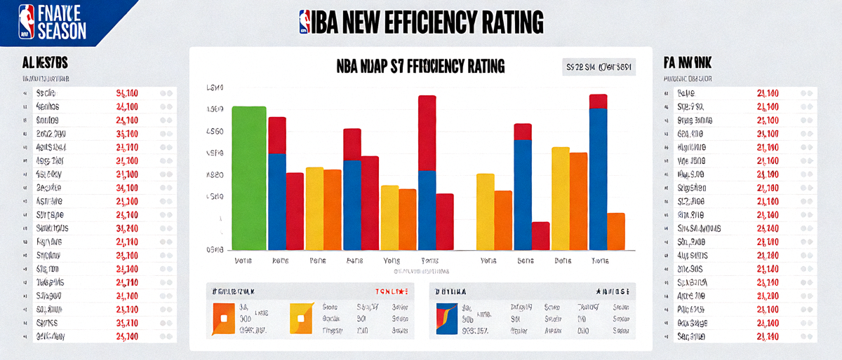 NBA新赛季球员效率值排行榜数据统计分析图表展示